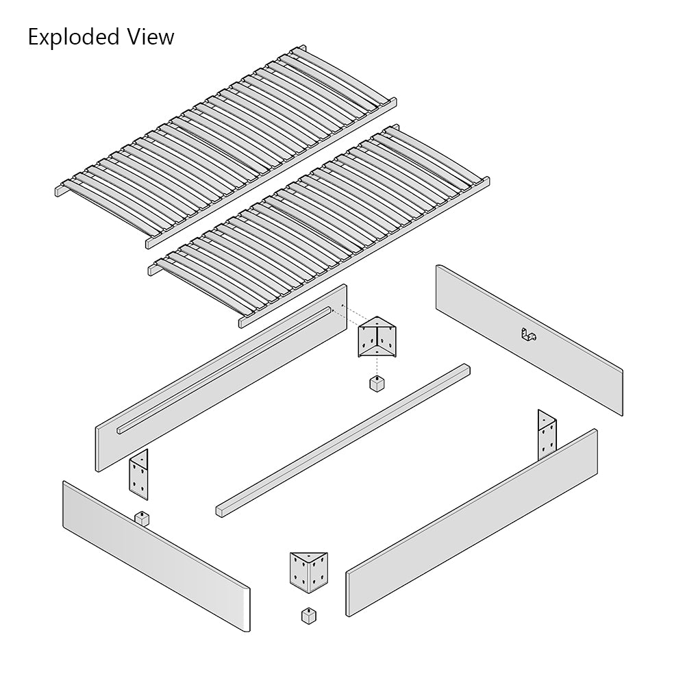 Fleming Space-Saving European King 160cm Upholstered Bed Frame